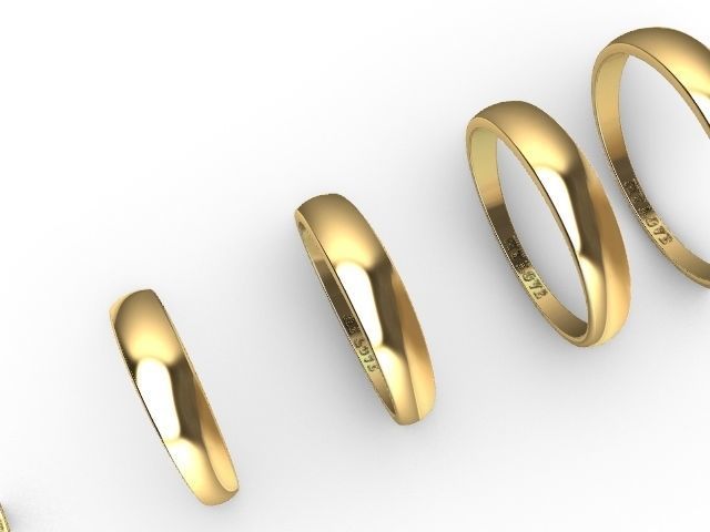 5 sizes engraved wedding bands stl verified  3D print model_17
