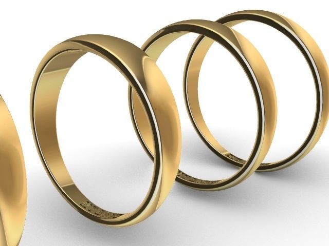 5 sizes engraved wedding bands stl verified  3D print model_29