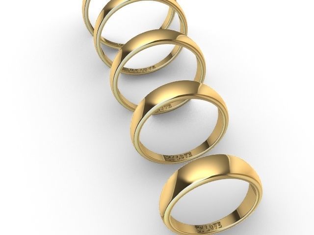 5 sizes engraved wedding bands stl verified  3D print model_36