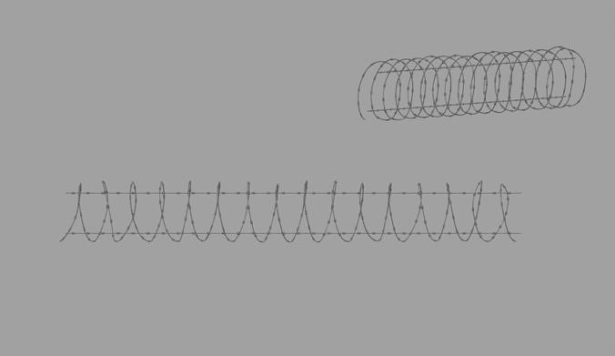 Barbed Wire Fence 3D model