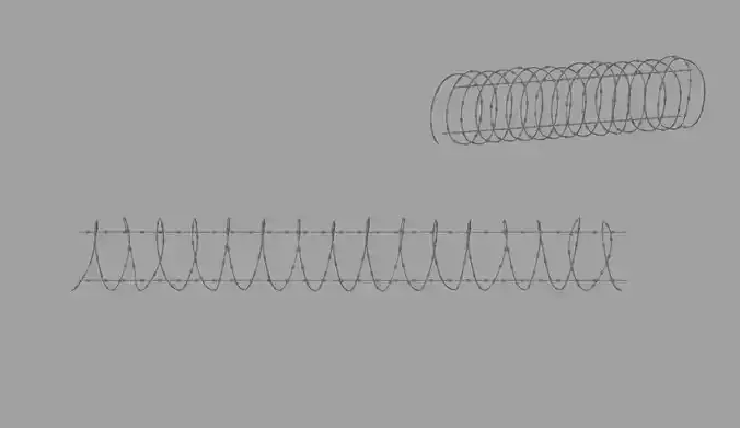 Barbed Wire Fence 3D model