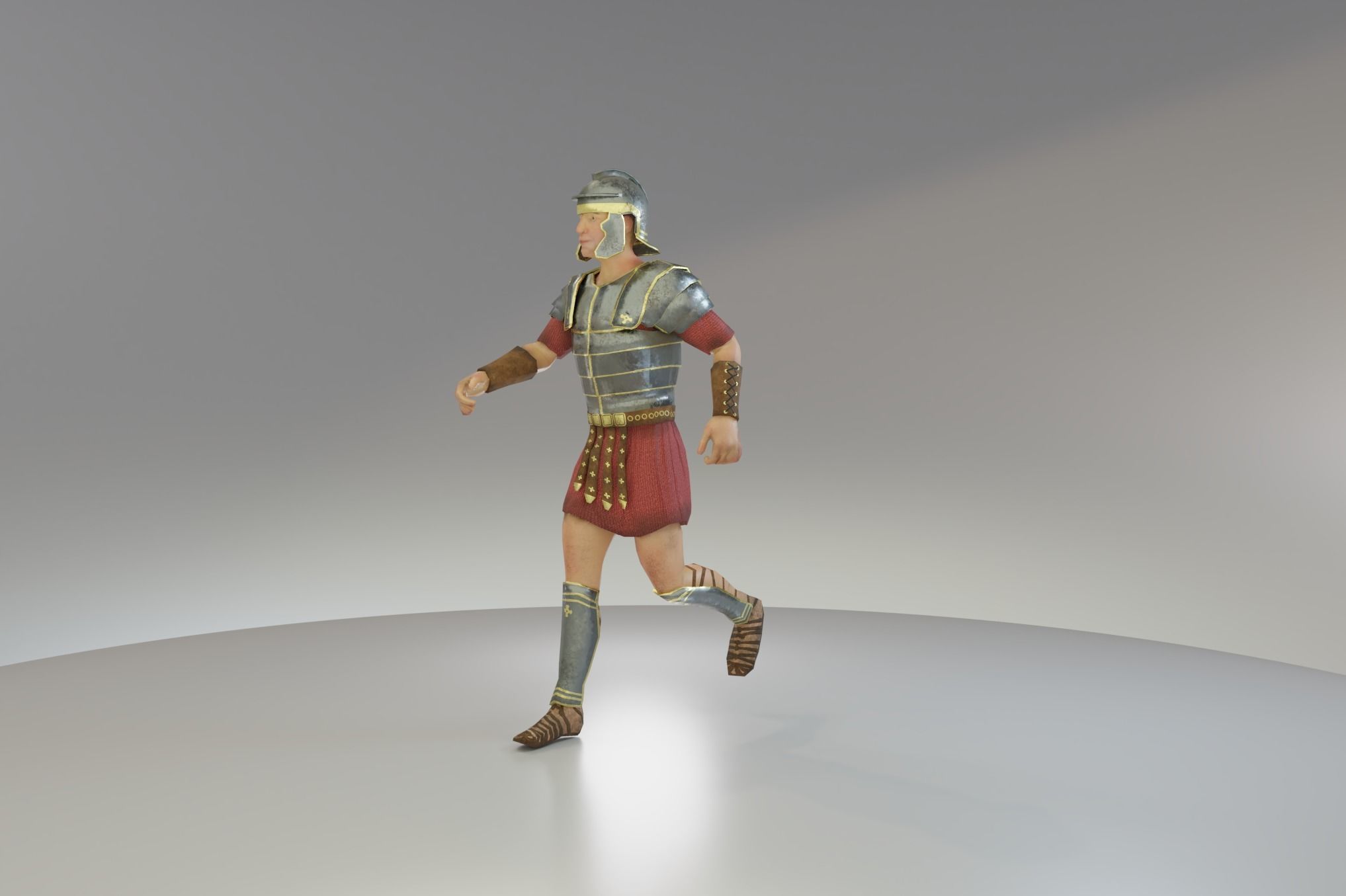 Low Poly Roman Soldier Low-poly 3D model_8