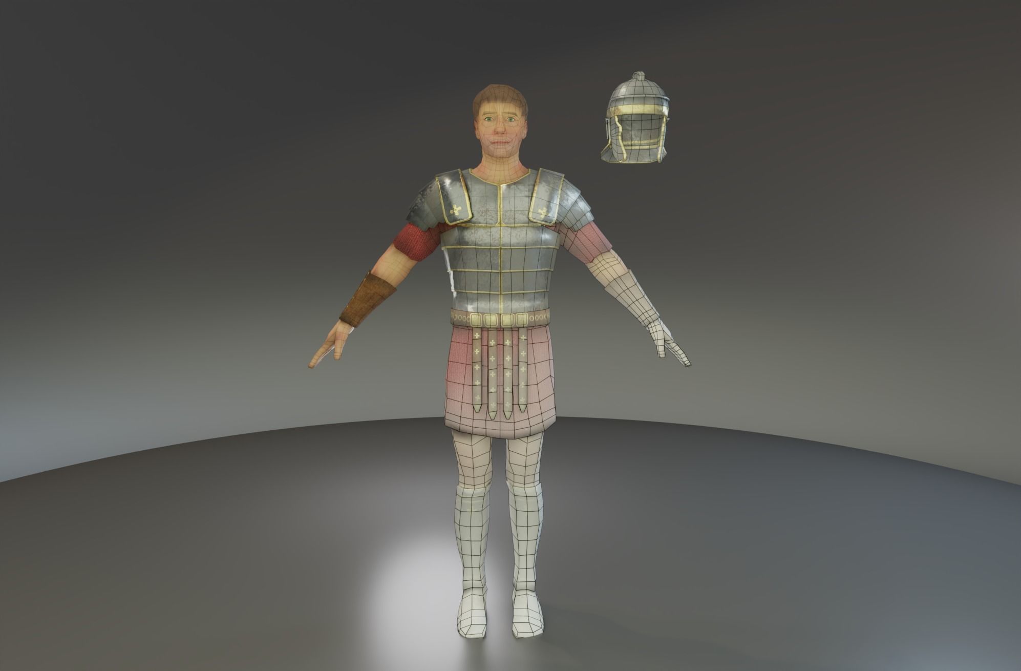 Low Poly Roman Soldier Low-poly 3D model_2