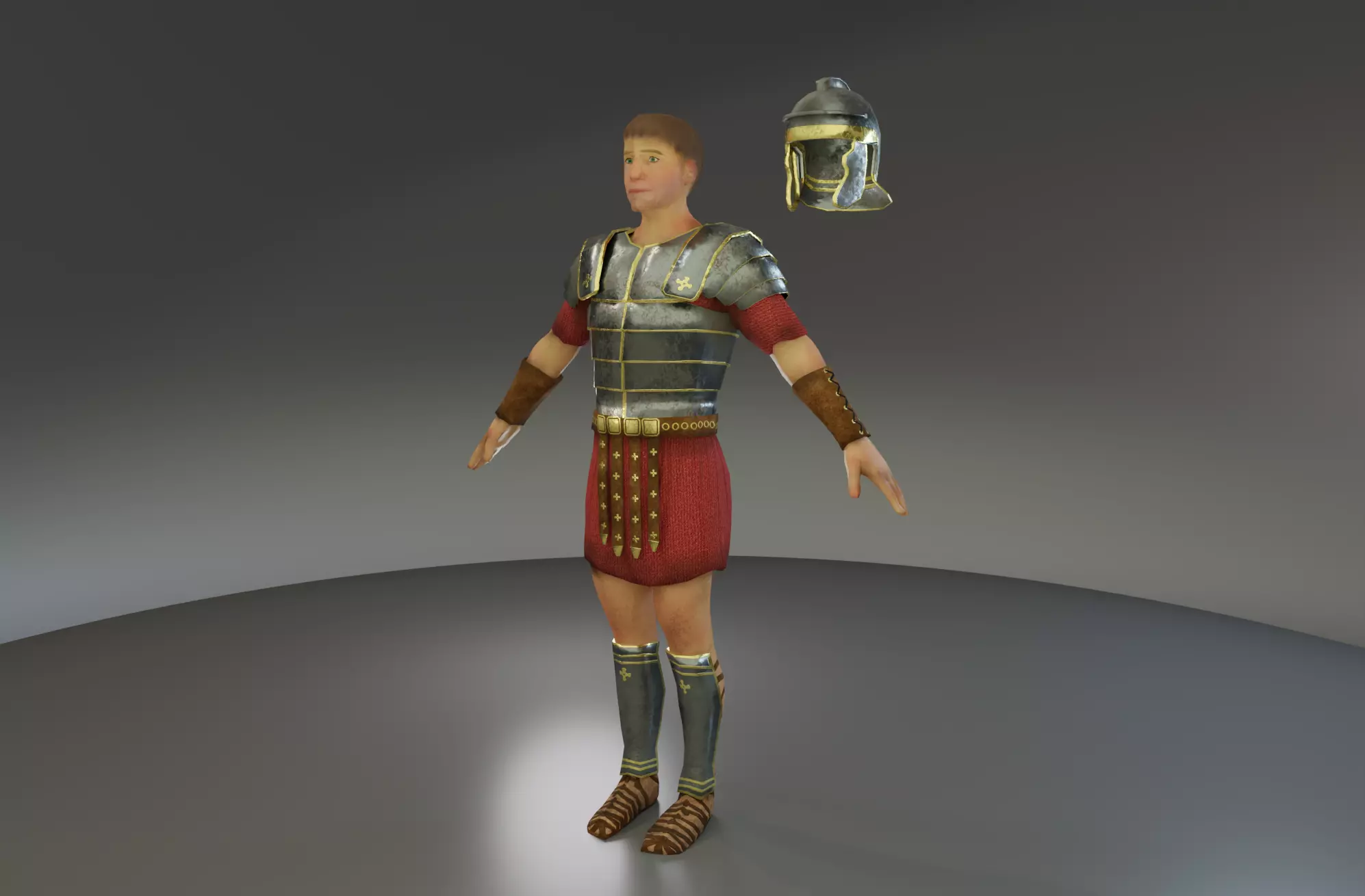 Low Poly Roman Soldier Low-poly 3D model_0