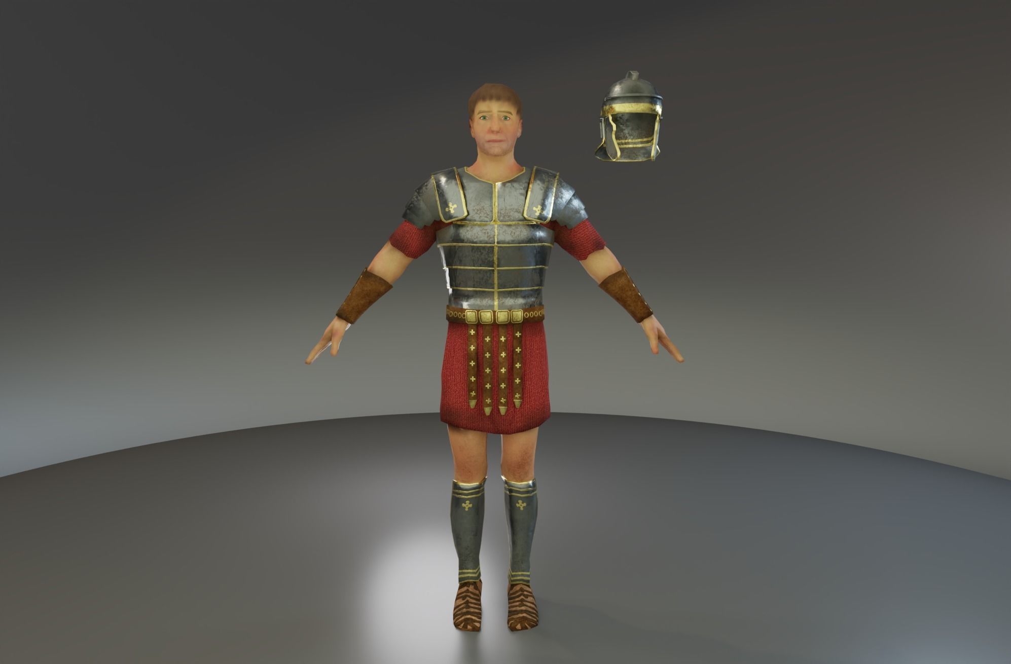 Low Poly Roman Soldier Low-poly 3D model_3