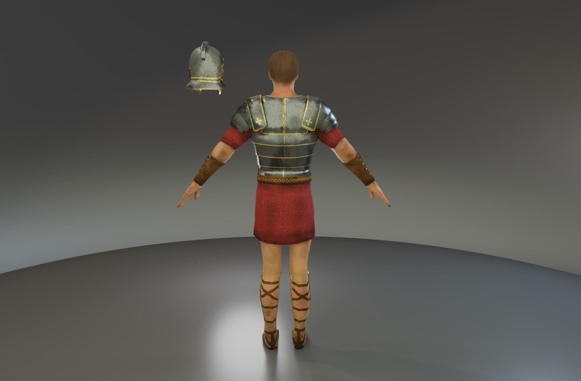 Low Poly Roman Soldier Low-poly 3D model_4