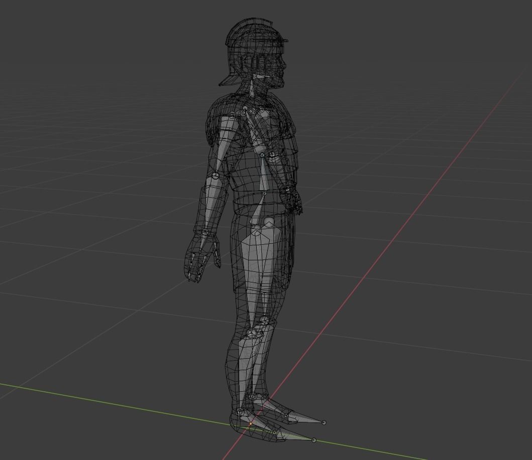 Low Poly Roman Soldier Low-poly 3D model_6
