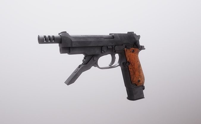 Barretta93r gun Low-poly 3D model
