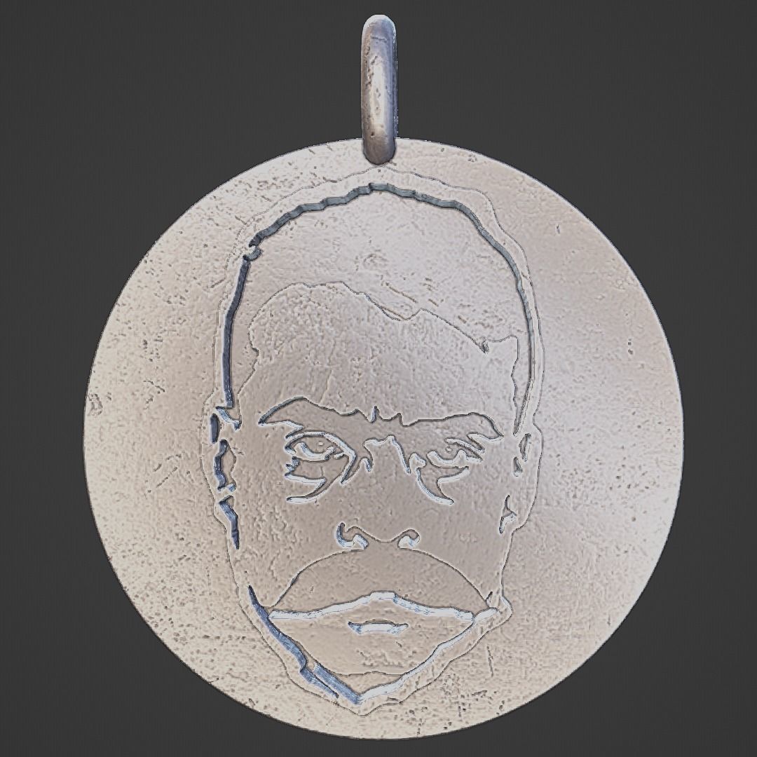 Emiliano Zapata pendant 3D print model_3