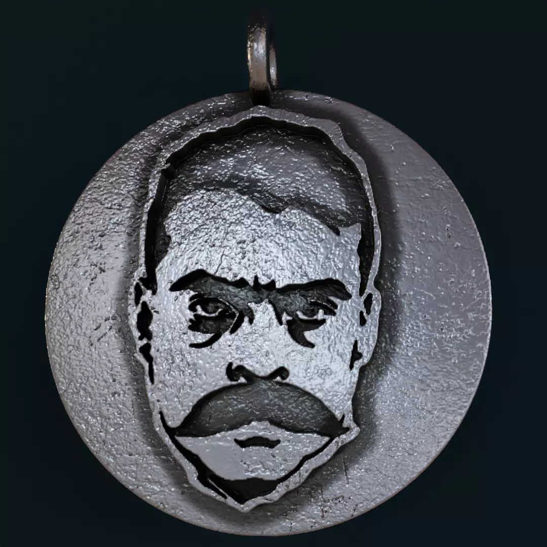 Emiliano Zapata pendant 3D print model_0