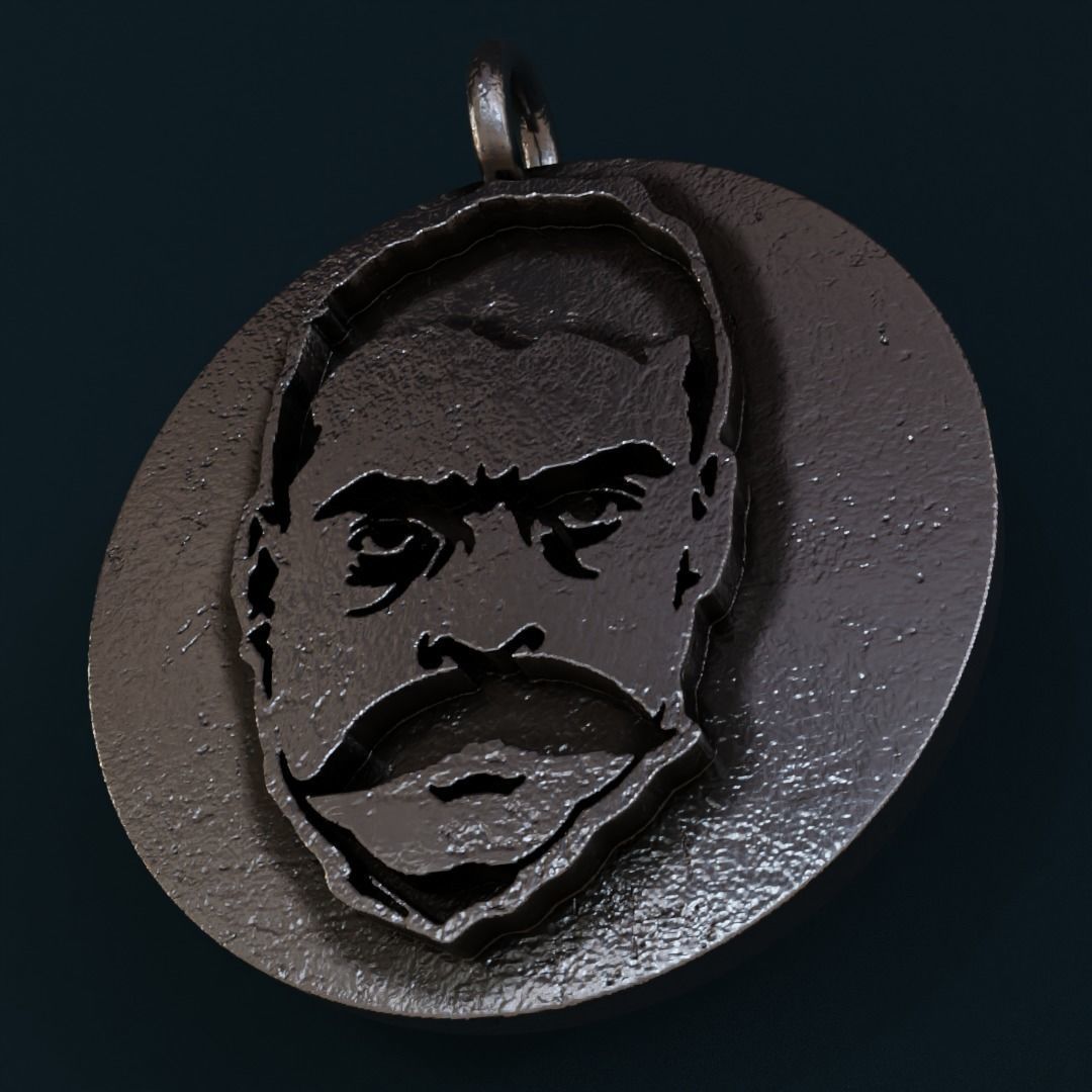 Emiliano Zapata pendant 3D print model_4