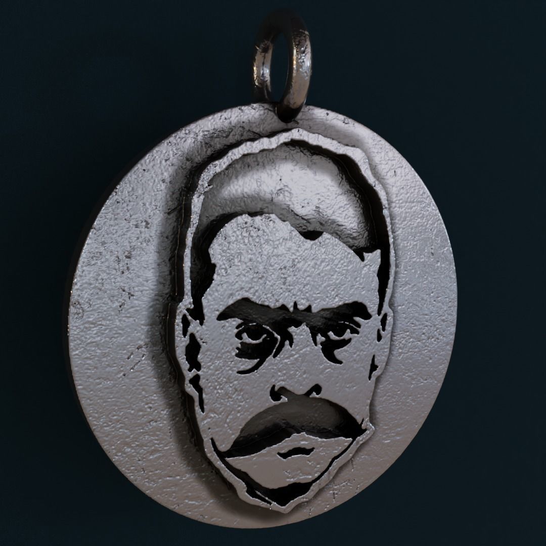 Emiliano Zapata pendant 3D print model_1
