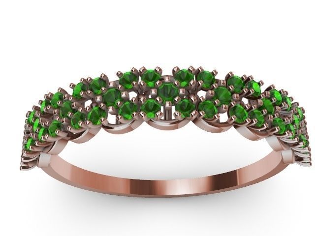 5 diamond  row ring stl verified  3D print model_9