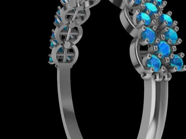 5 diamond  row ring stl verified  3D print model_20