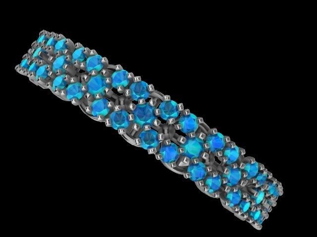 5 diamond  row ring stl verified  3D print model_18