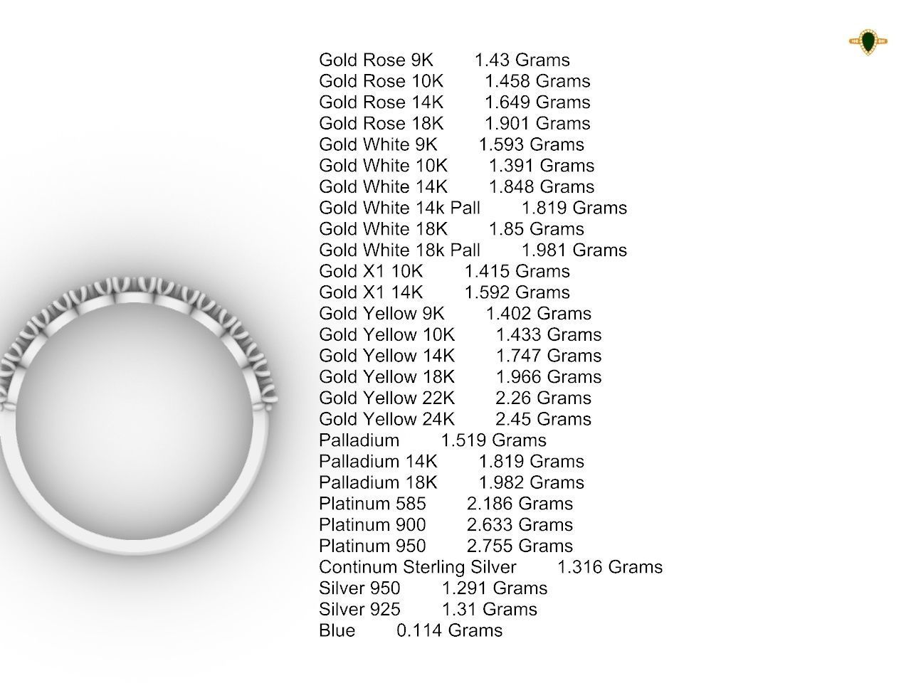 5 diamond  row ring stl verified  3D print model_23