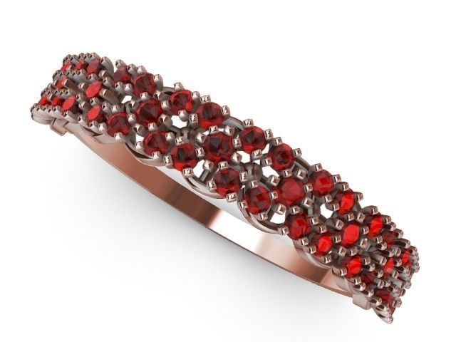 5 diamond  row ring stl verified  3D print model_14