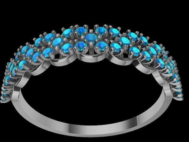 5 diamond  row ring stl verified  3D print model_7