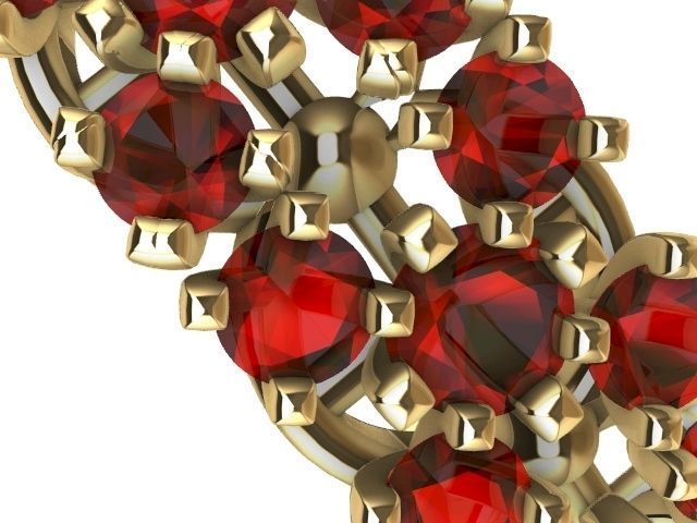 5 diamond  row ring stl verified  3D print model_13