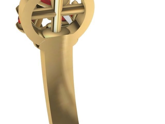 5 diamond  row ring stl verified  3D print model_12