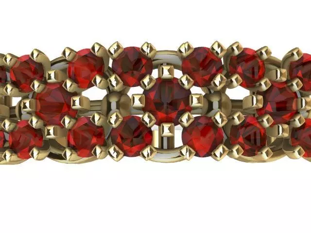 5 diamond  row ring stl verified  3D print model_0