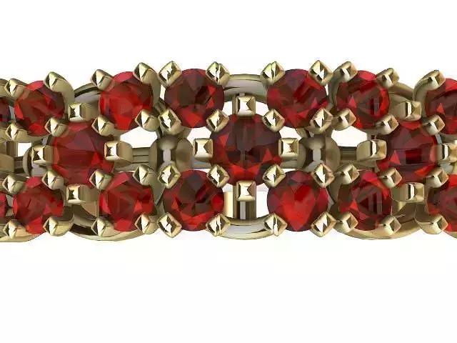 5 diamond  row ring stl verified  3D print model