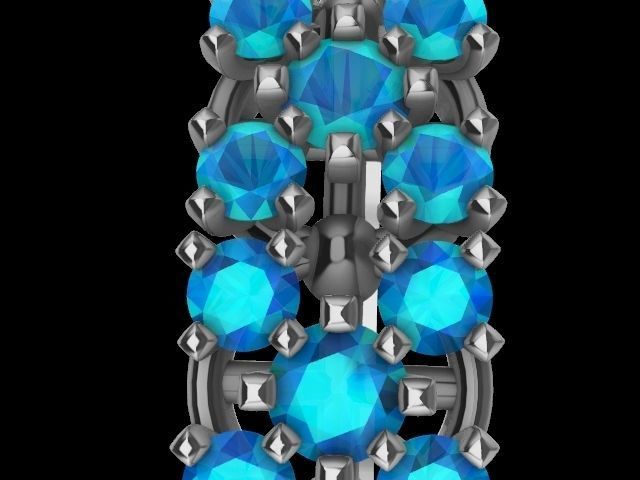 5 diamond  row ring stl verified  3D print model_19