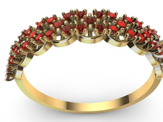 5 diamond  row ring stl verified  3D print model_1