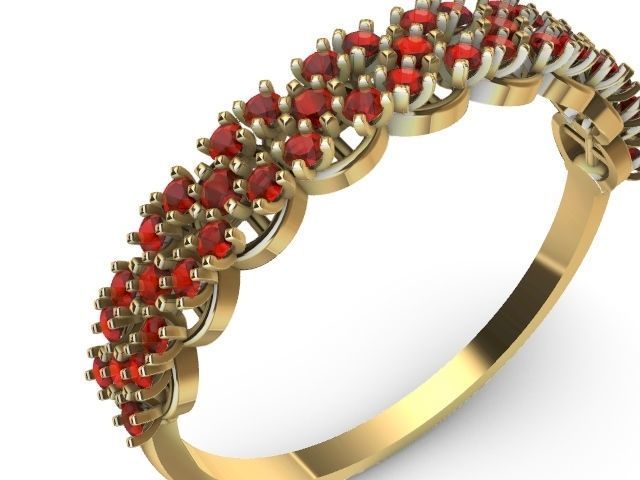 5 diamond  row ring stl verified  3D print model_11