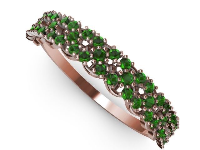 5 diamond  row ring stl verified  3D print model_17