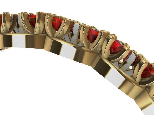 5 diamond  row ring stl verified  3D print model_3