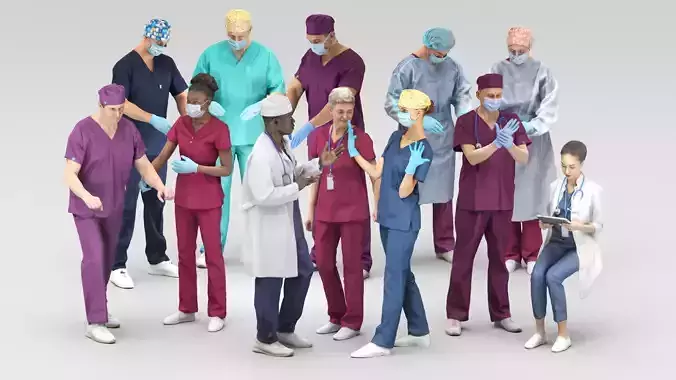Medical personnel 12 3D Model Collection