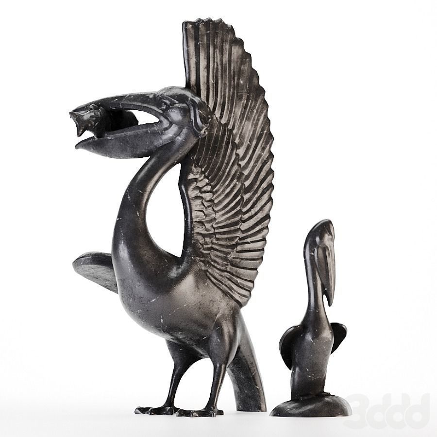 Pelican statues 3D model_1