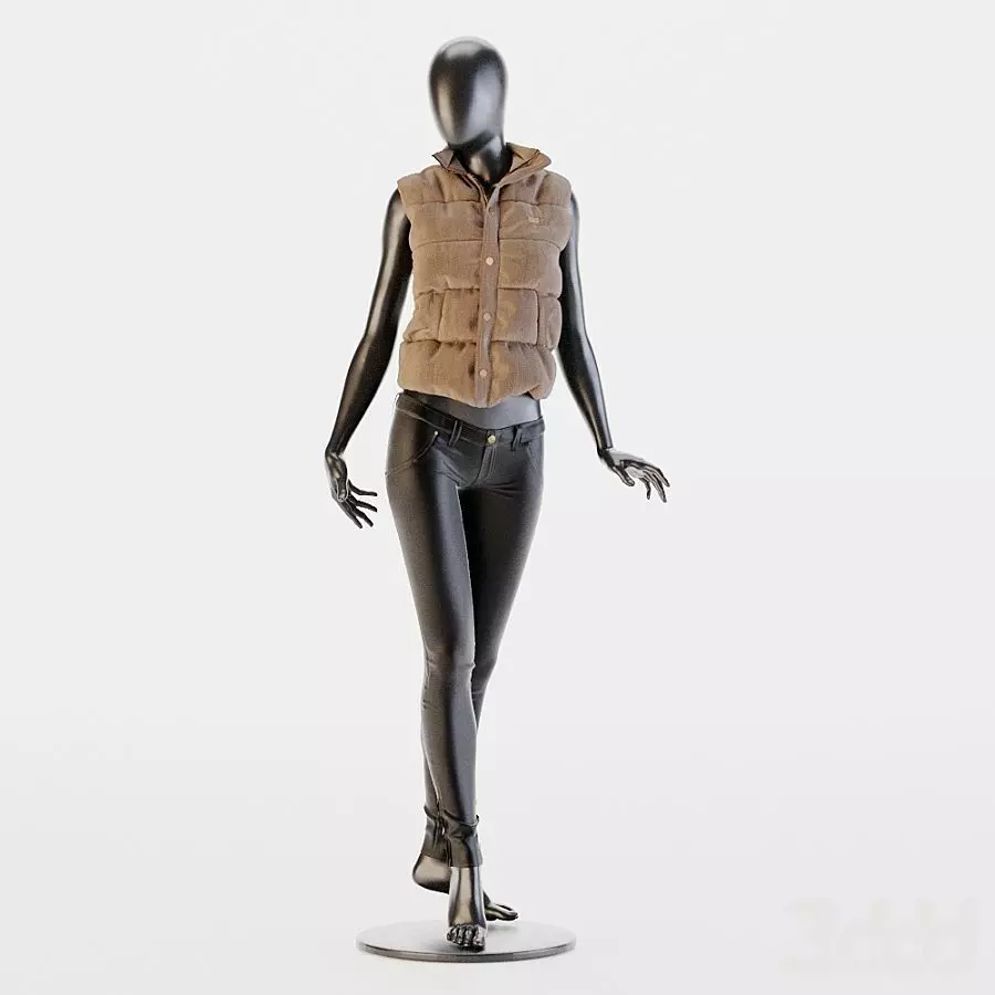 Manequin Set mannequin wearing vest and pants 3D model