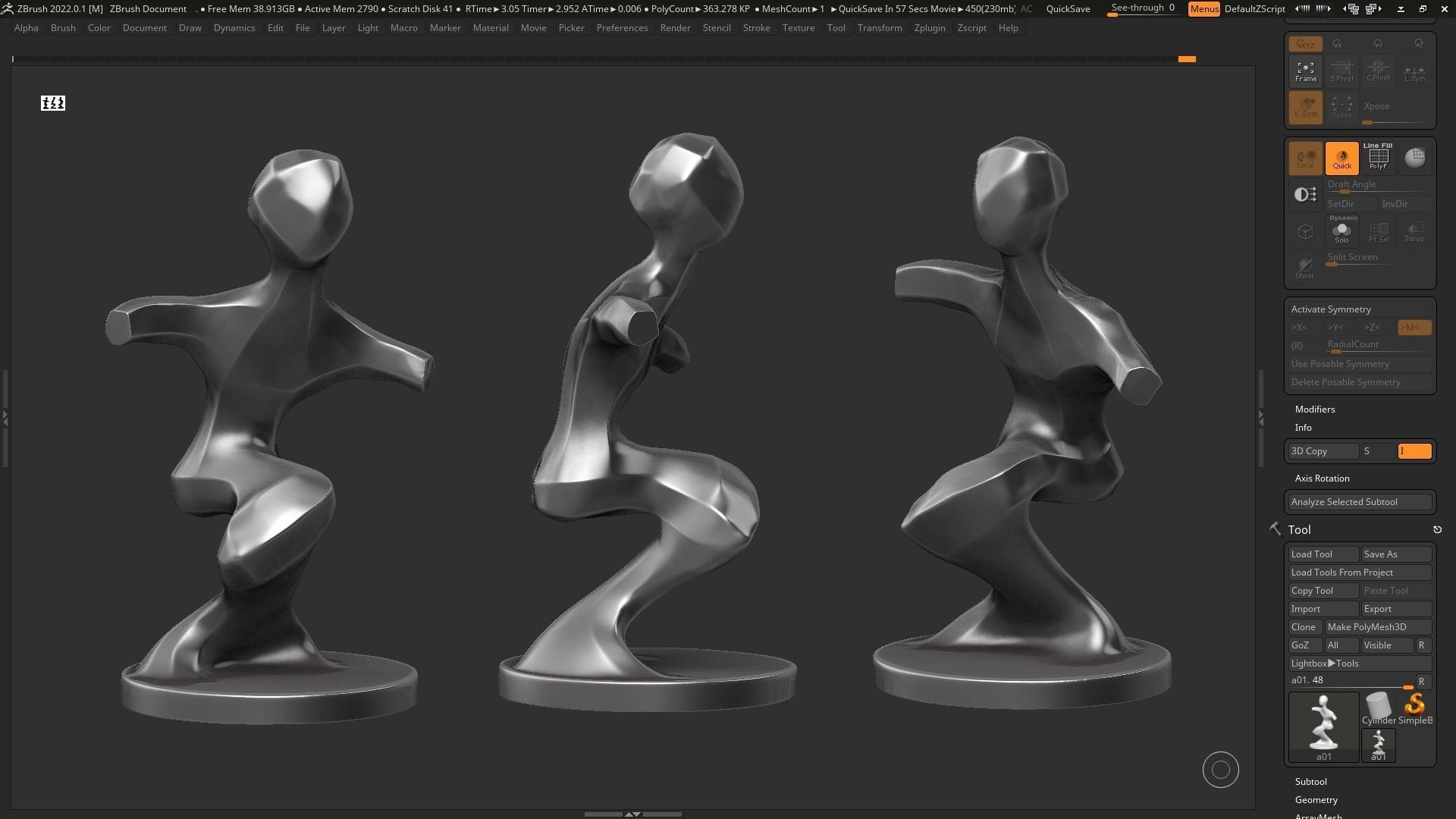 Modern Abstract Human Anatomy sculpture 3d print model 131 3D print model_2