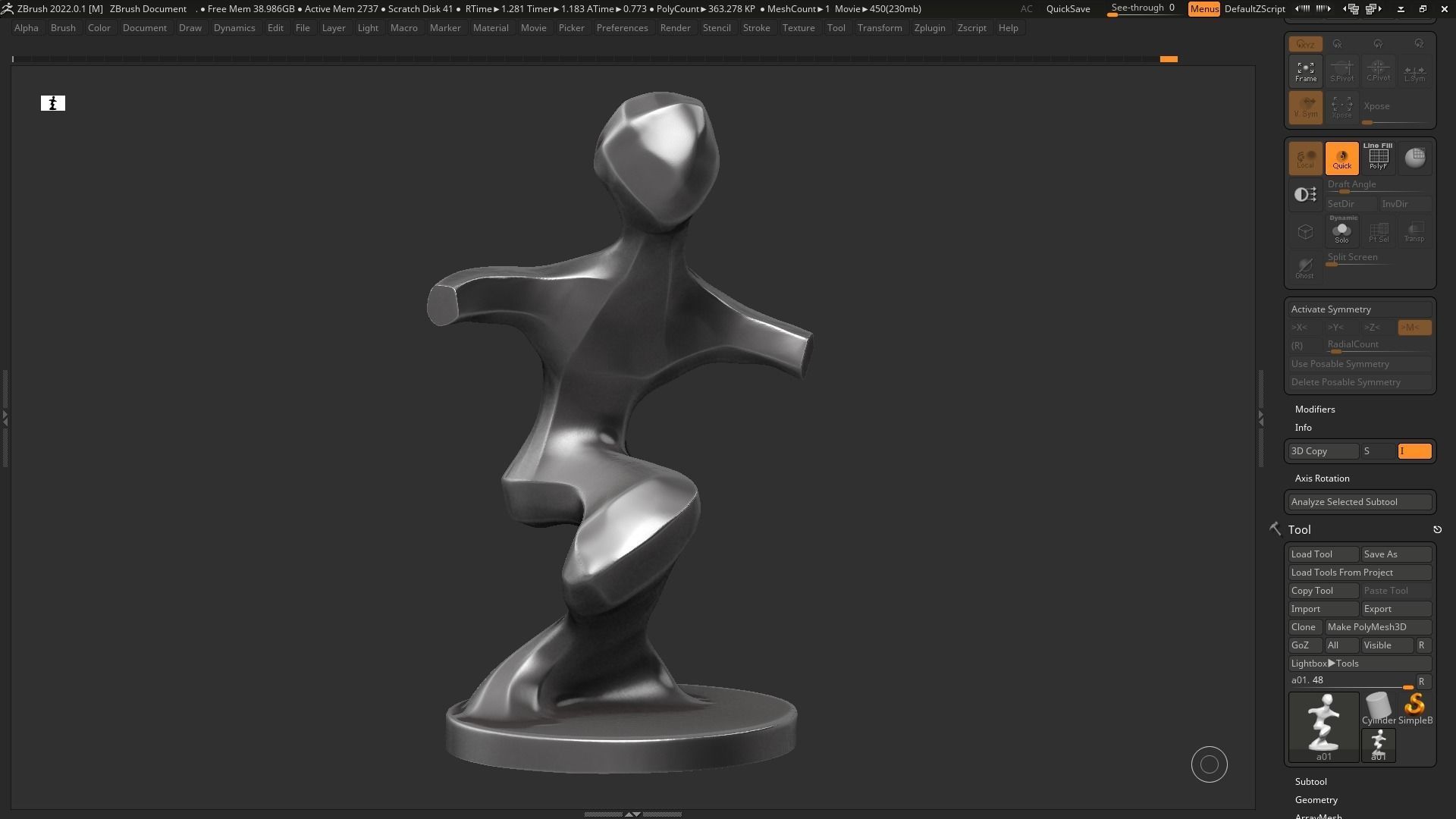 Modern Abstract Human Anatomy sculpture 3d print model 131 3D print model_5