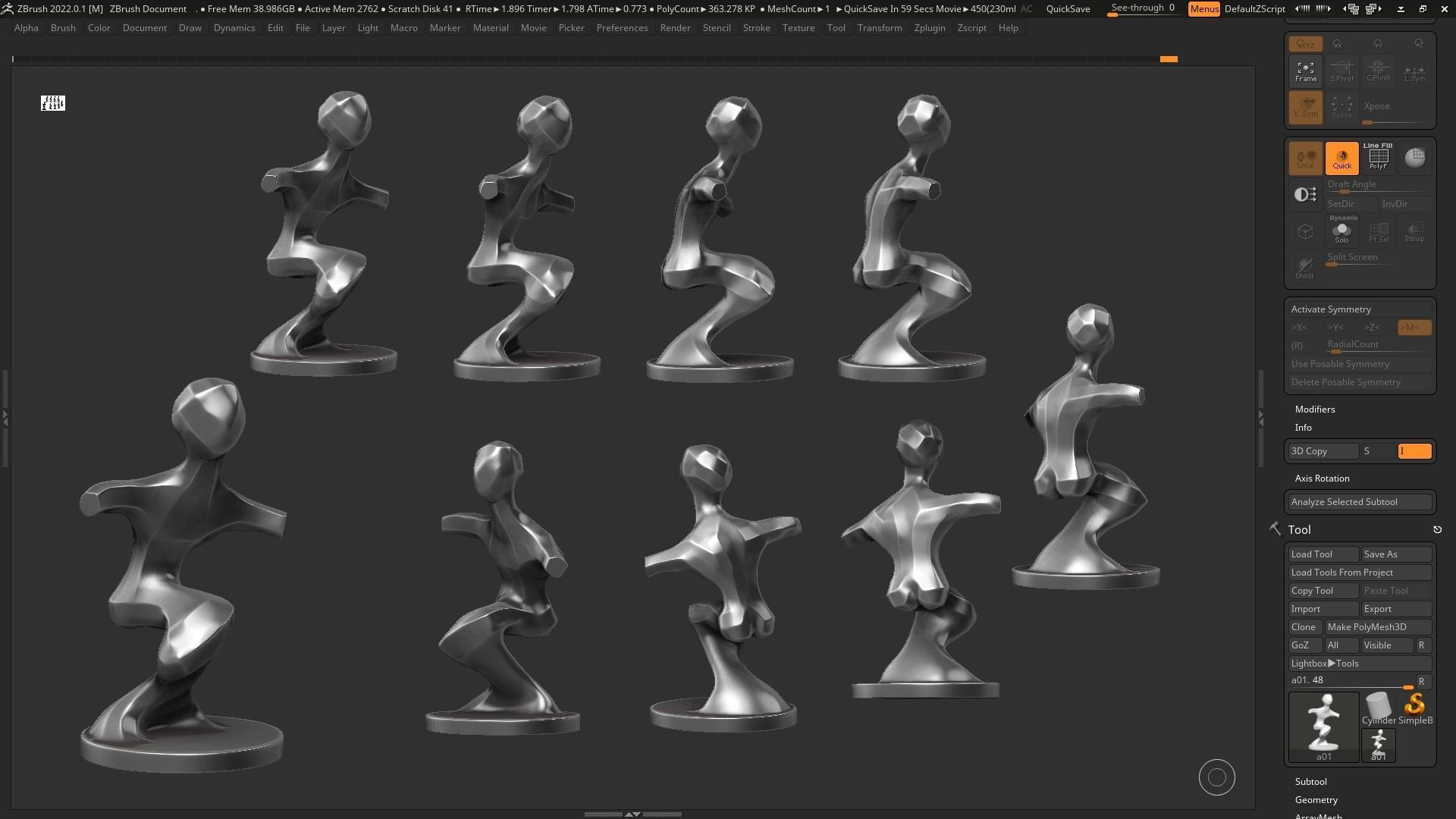 Modern Abstract Human Anatomy sculpture 3d print model 131 3D print model_3