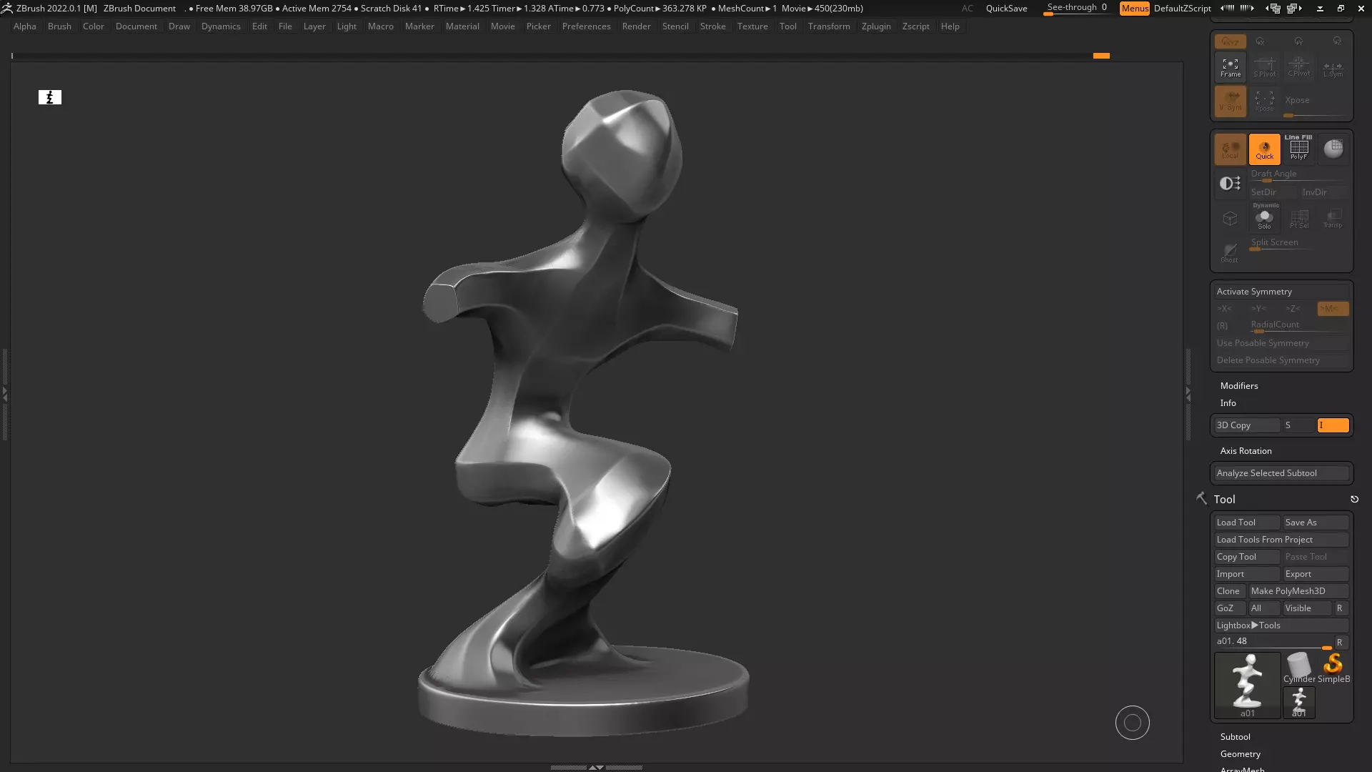 Modern Abstract Human Anatomy sculpture 3d print model 131 3D print model_0