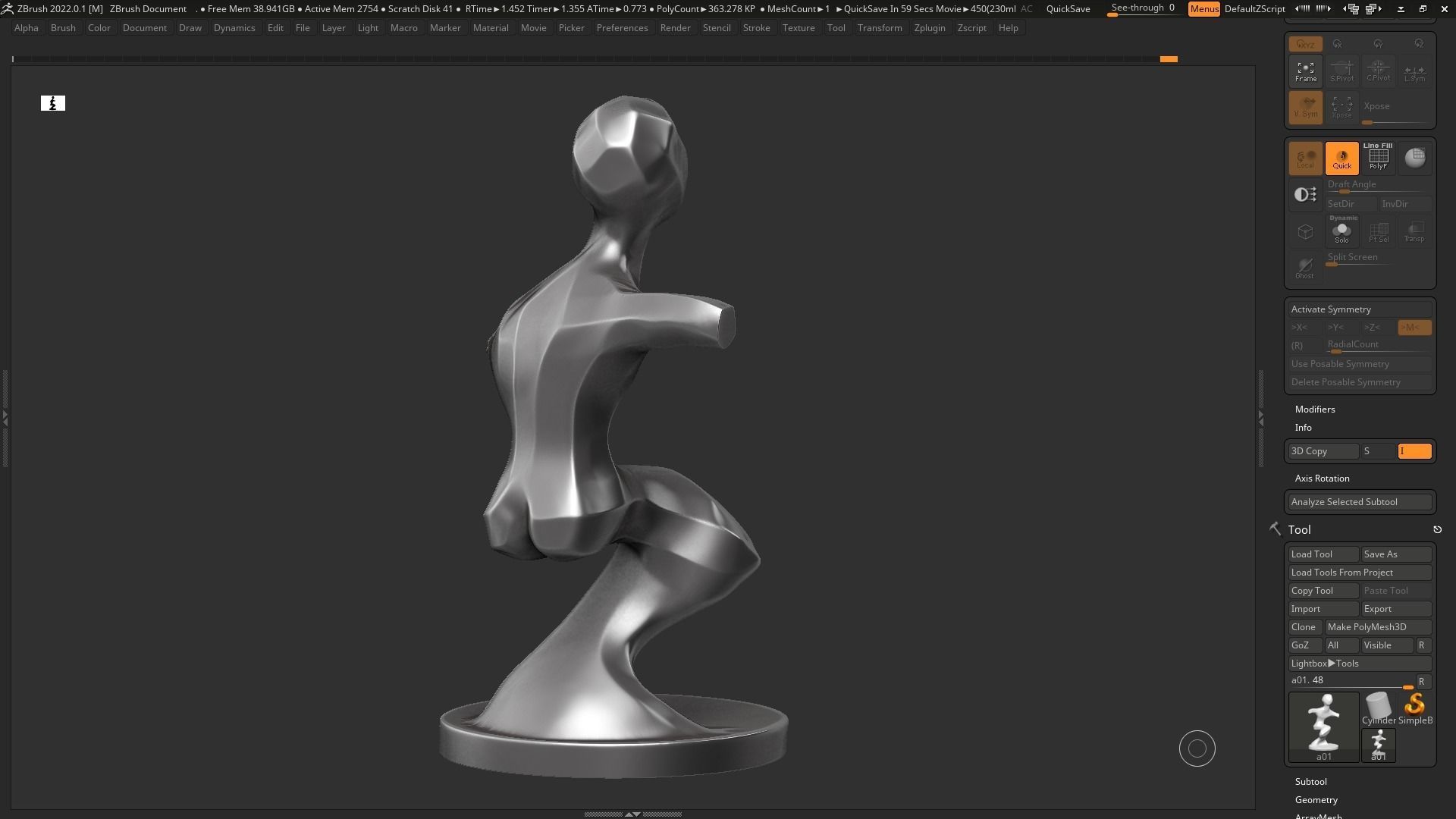 Modern Abstract Human Anatomy sculpture 3d print model 131 3D print model_7