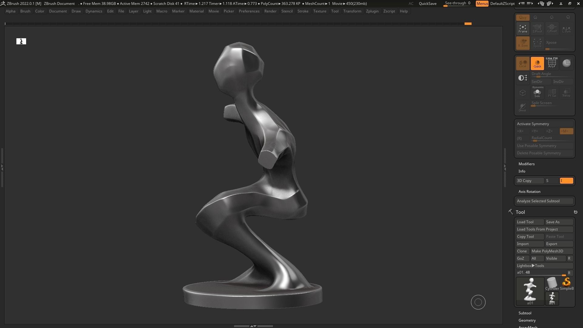 Modern Abstract Human Anatomy sculpture 3d print model 131 3D print model_12