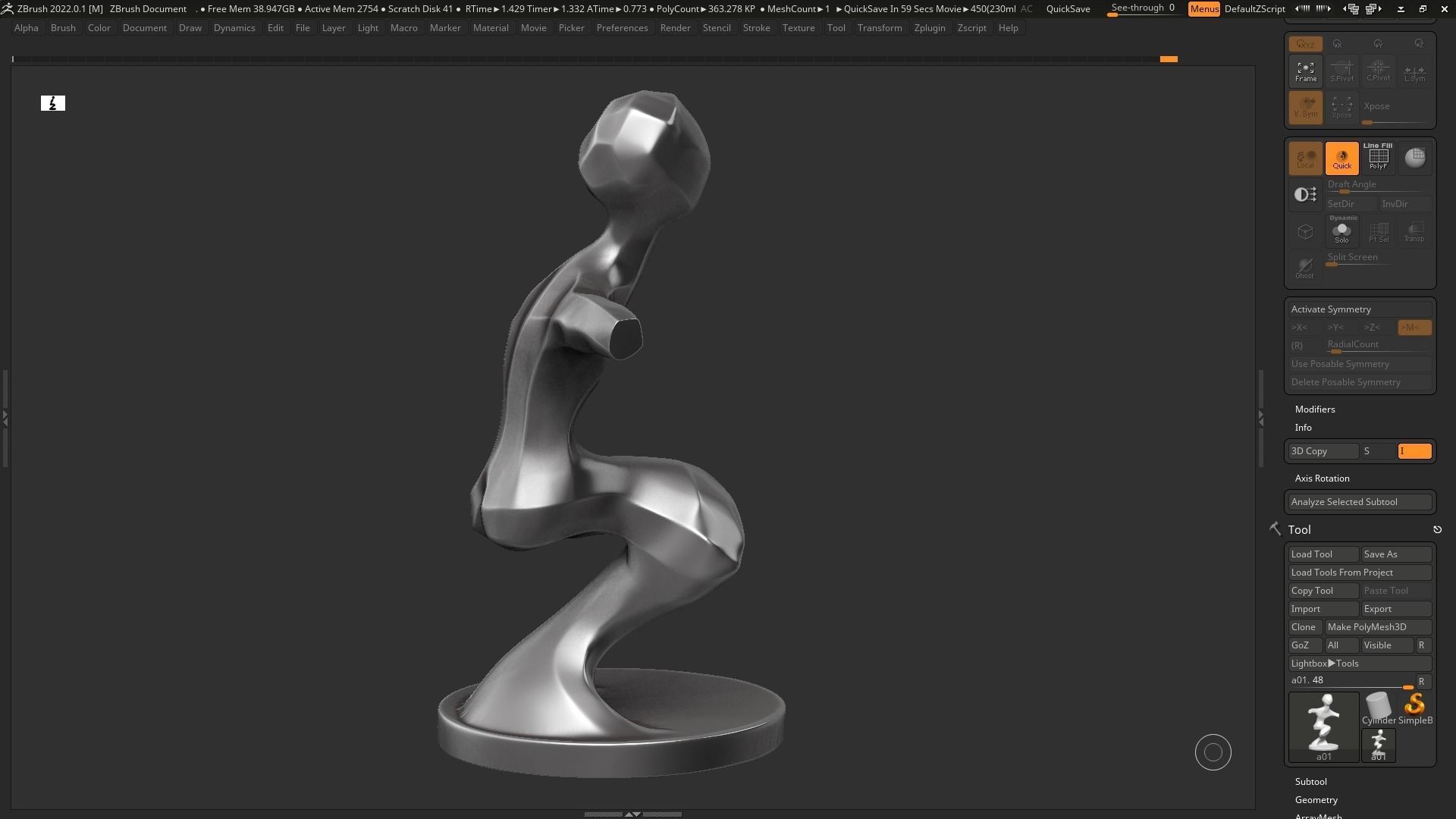 Modern Abstract Human Anatomy sculpture 3d print model 131 3D print model_4