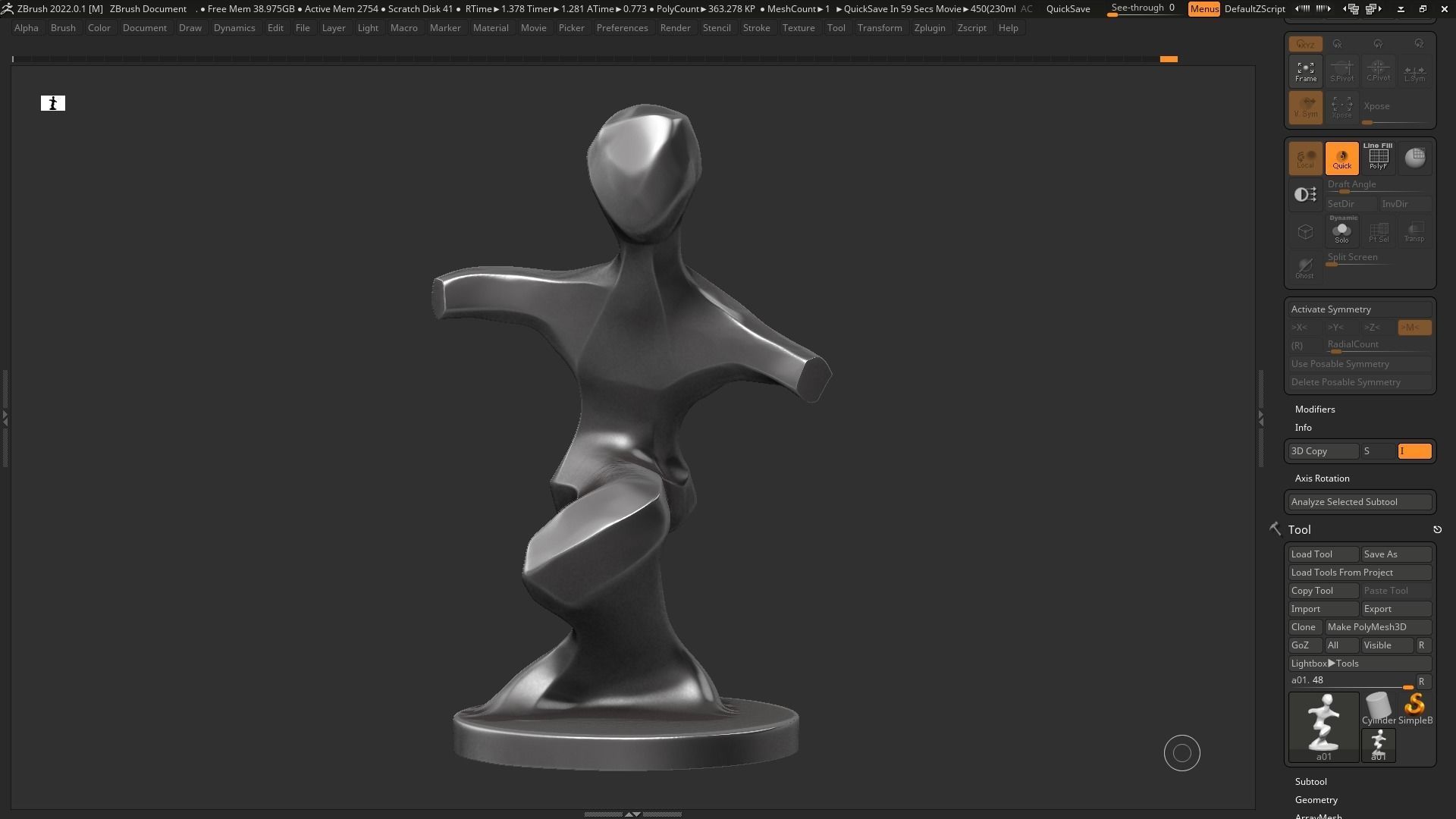 Modern Abstract Human Anatomy sculpture 3d print model 131 3D print model_10