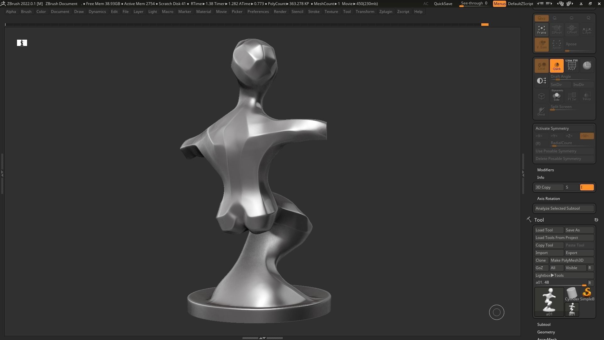 Modern Abstract Human Anatomy sculpture 3d print model 131 3D print model_8