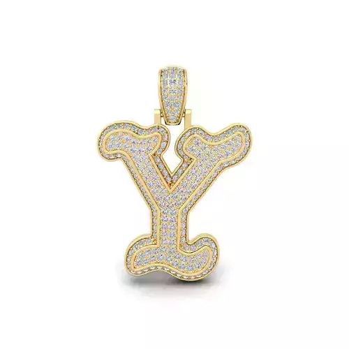 Y Initial Capital Fancy Latter 3d Model and Render Detail