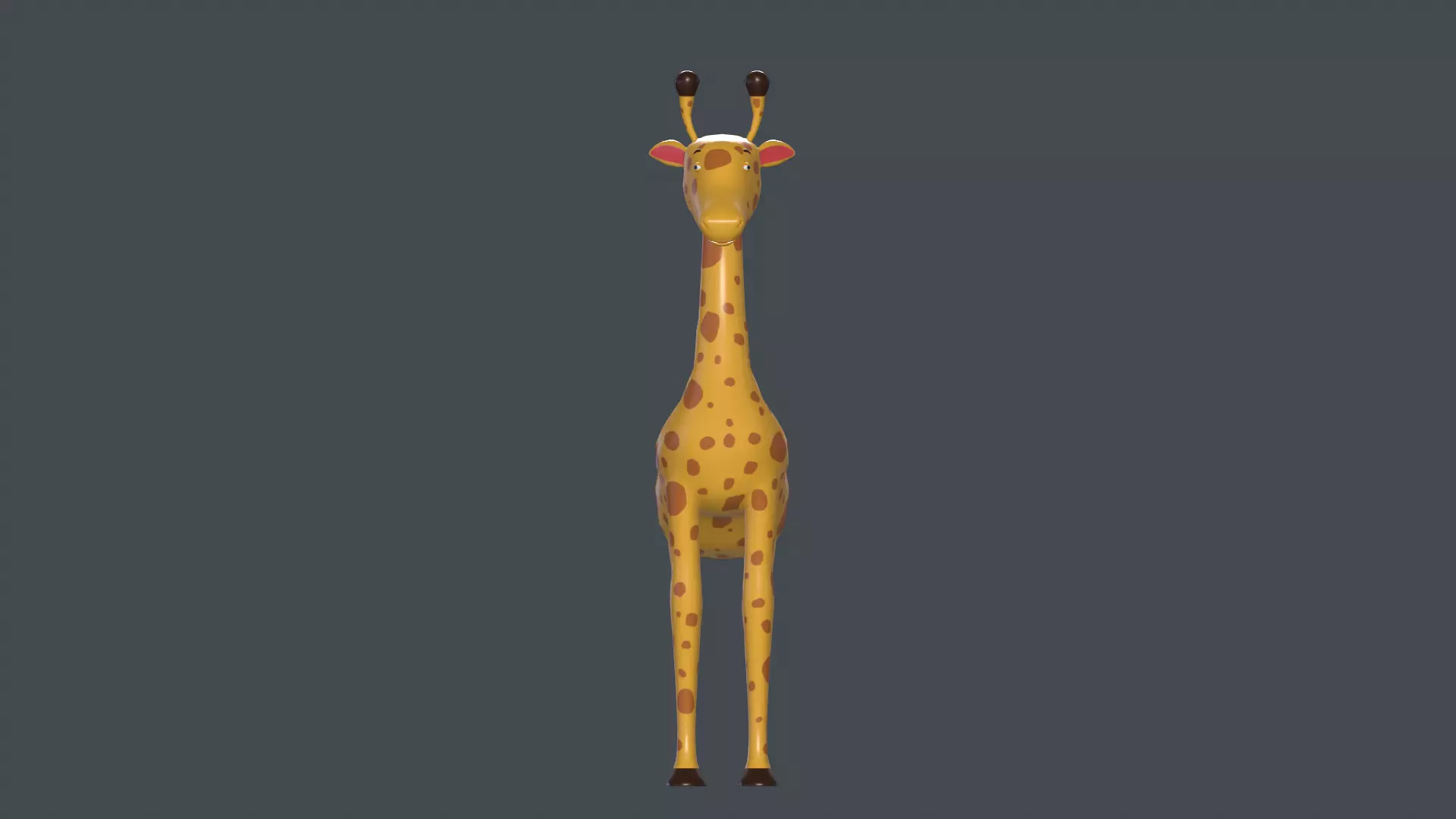 Girafee Cartoon Rigged model Free low-poly 3D model