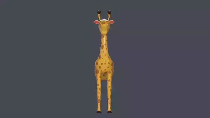 Girafee Cartoon Rigged model Low-poly 3D model
