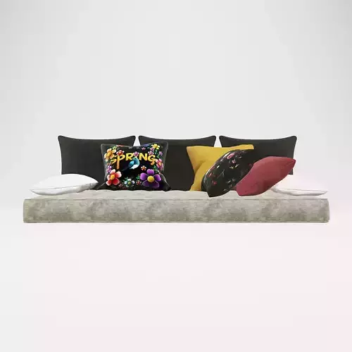 set pillow couch with pillows Free 3D model