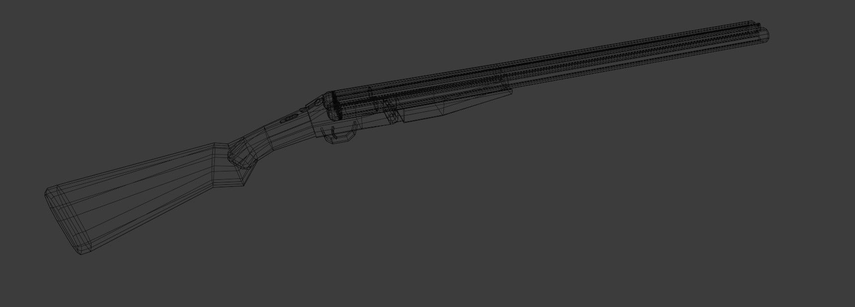 Double Barrel Shotgun Low Poly Low-poly 3D model_15