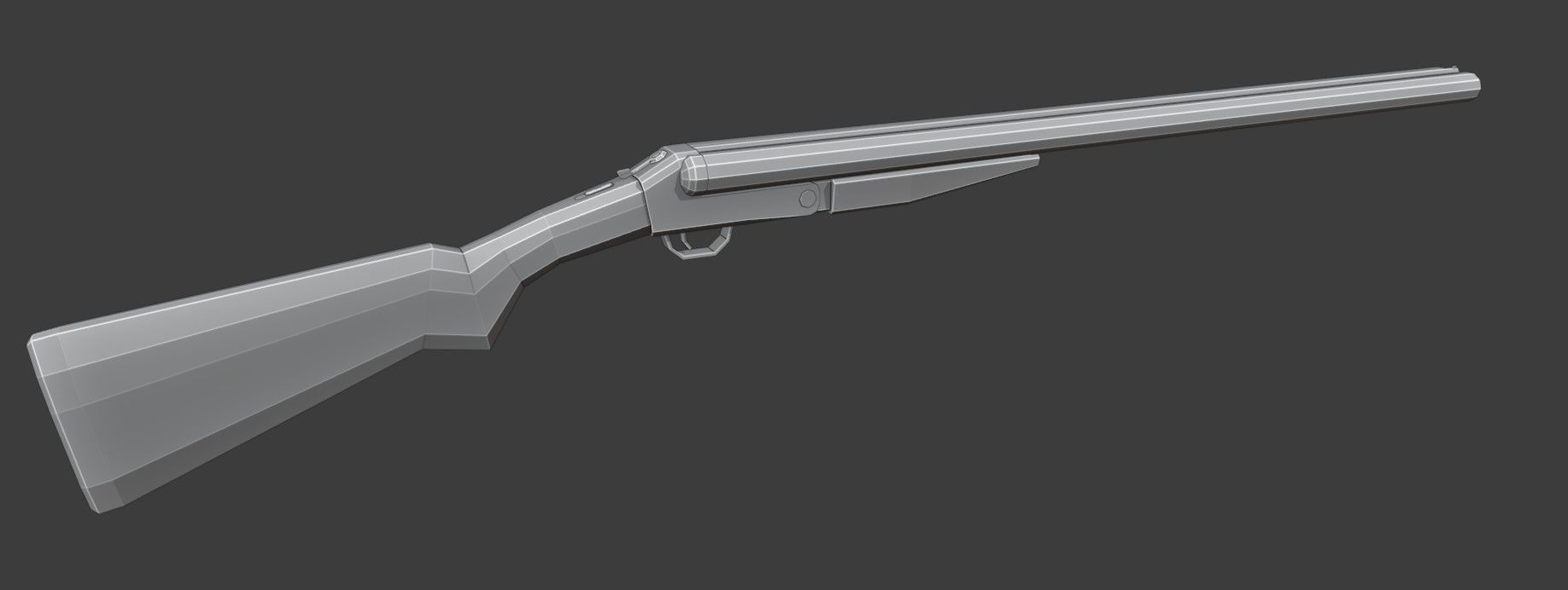 Double Barrel Shotgun Low Poly Low-poly 3D model_12
