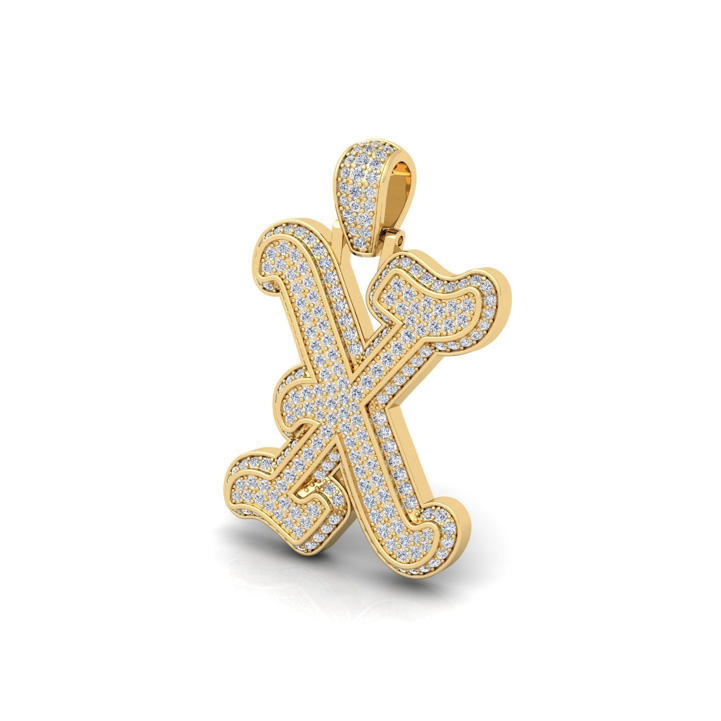 X Initial Capital Fancy Latter 3d Model and Render Detail 3D print model_10